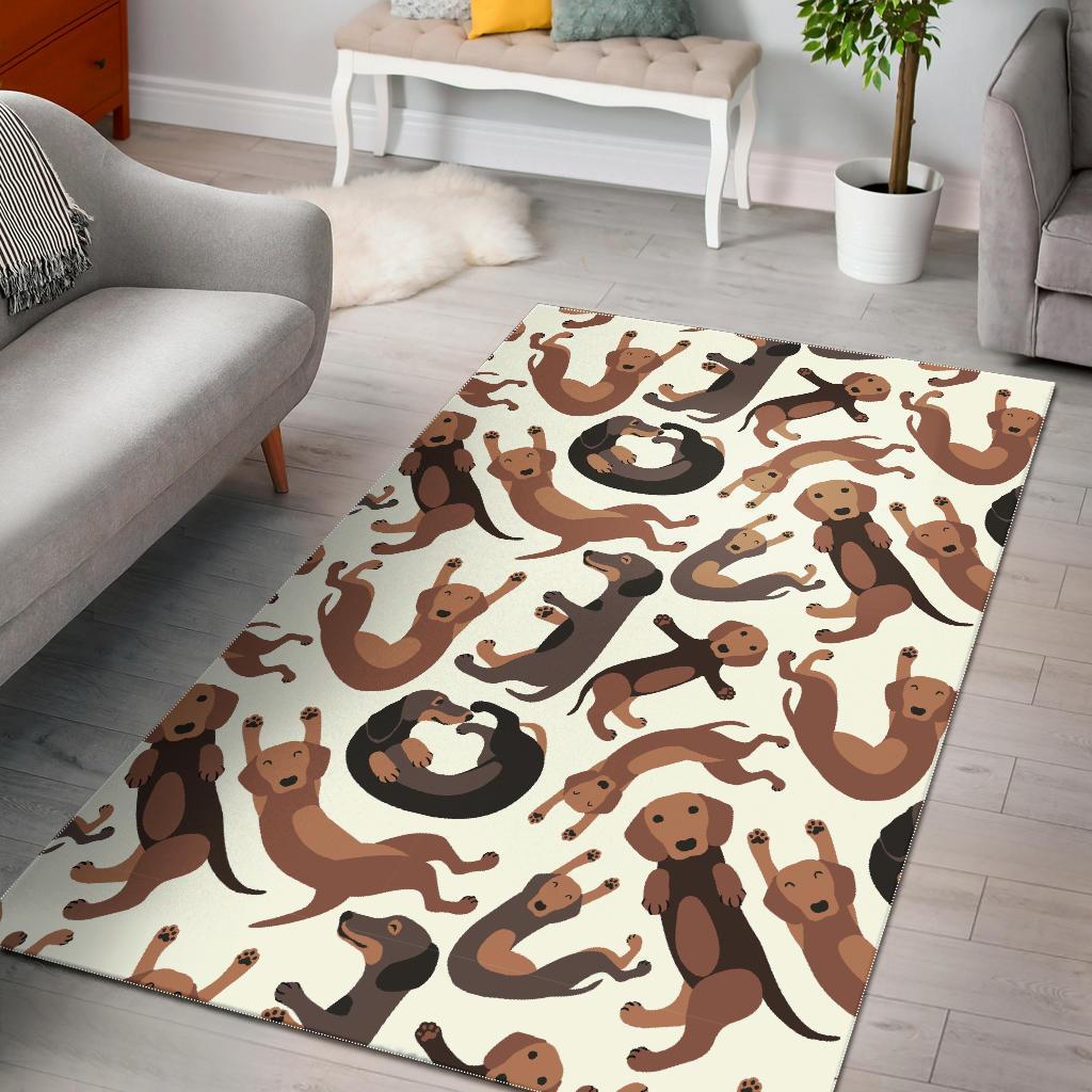 Pattern Print Dachshund Wiener Dog Floor Mat-grizzshop