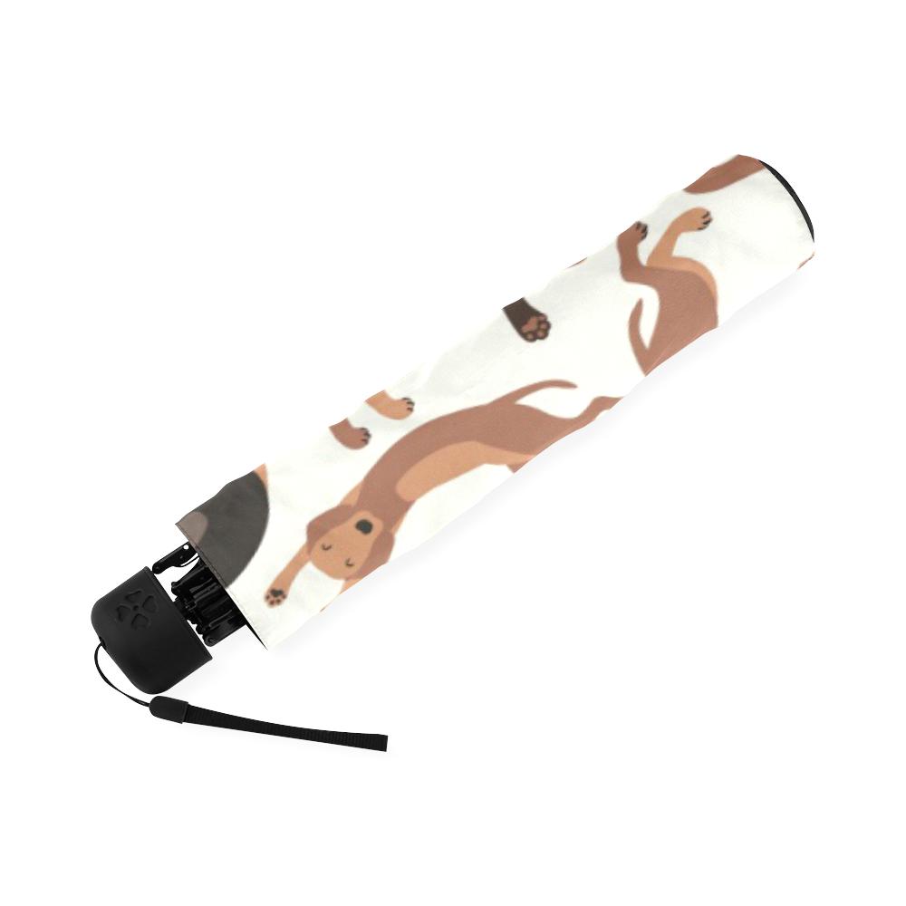 Pattern Print Dachshund Wiener Dog Foldable Umbrella-grizzshop