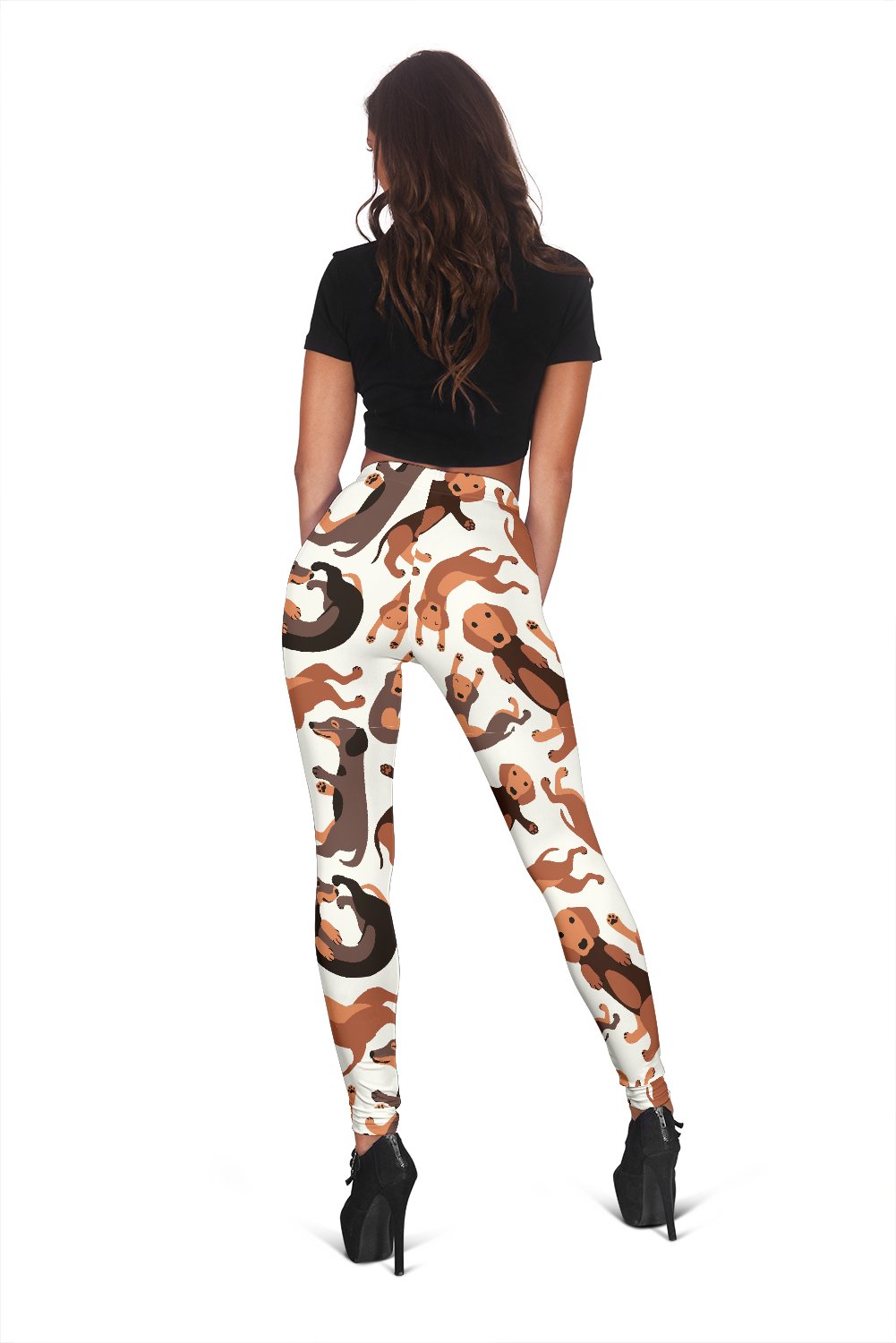 Pattern Print Dachshund Wiener Dog Women Leggings-grizzshop