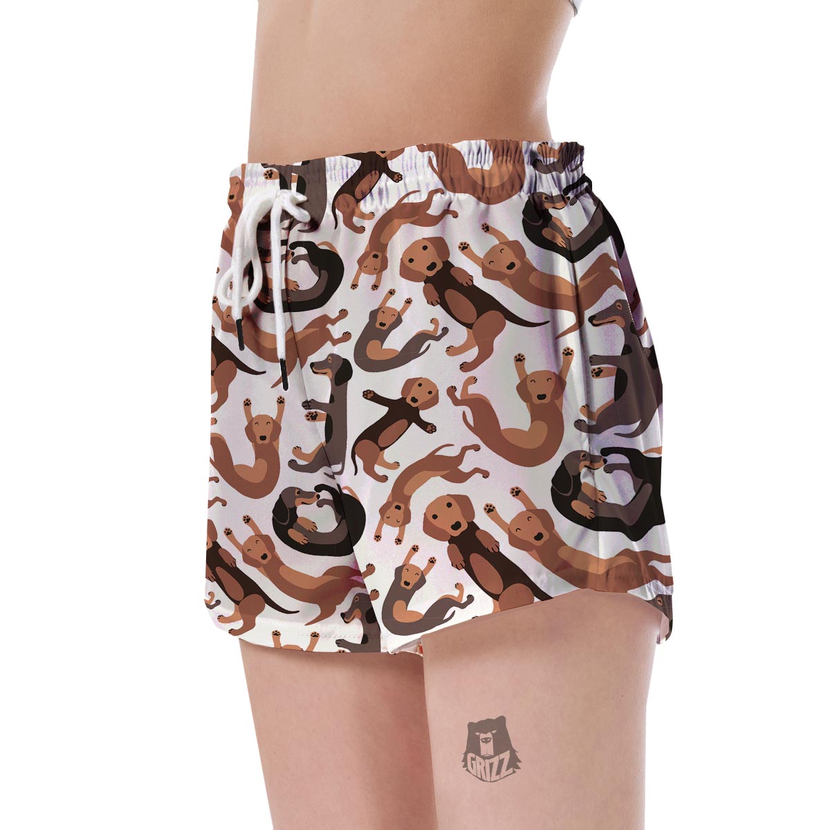 Pattern Print Dachshund Wiener Dog Women's Shorts-grizzshop