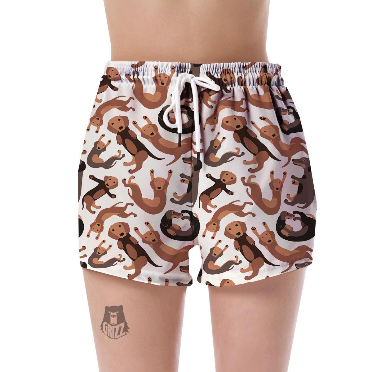 Pattern Print Dachshund Wiener Dog Women's Shorts-grizzshop