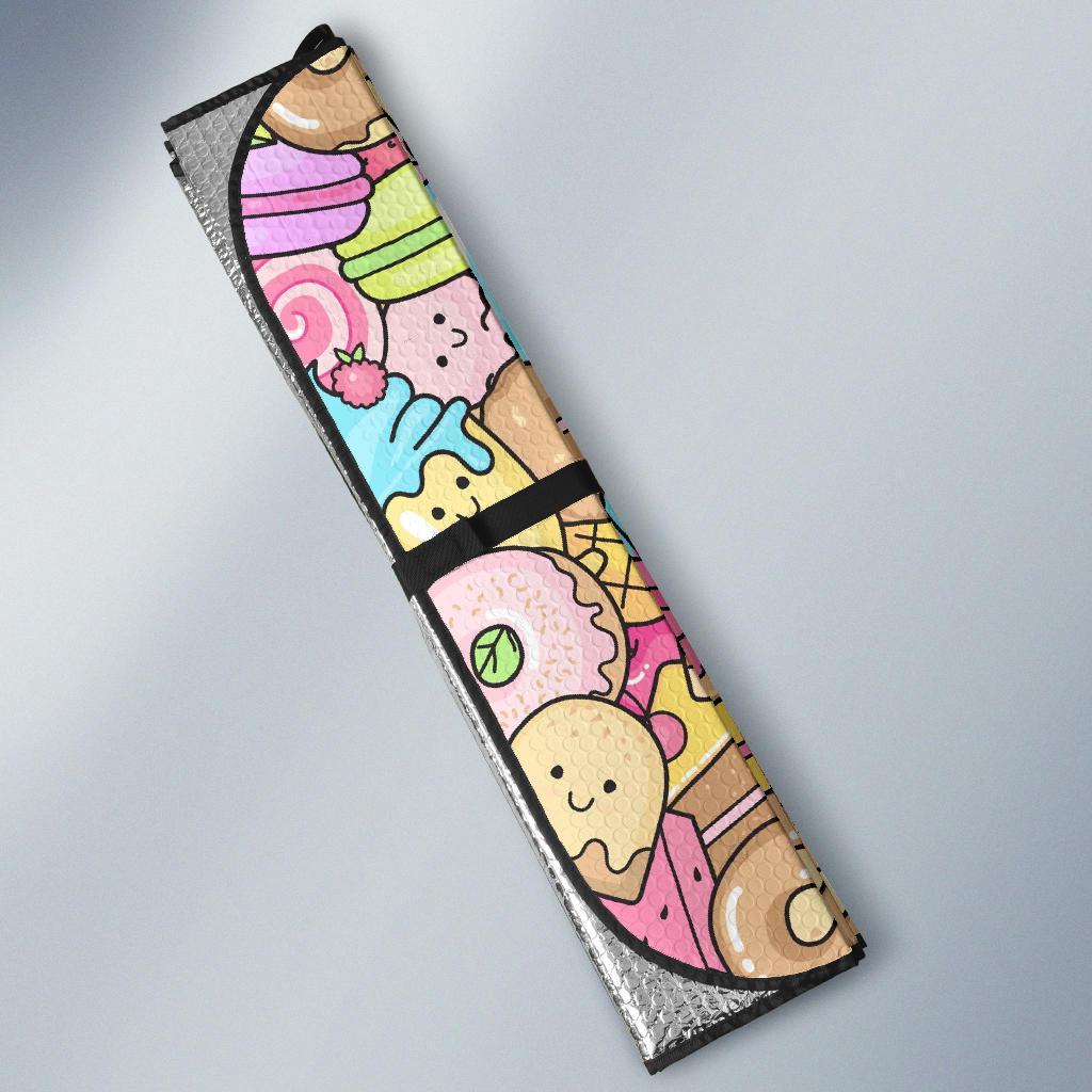 Pattern Print Dessert Cupcake Car Sun Shade-grizzshop