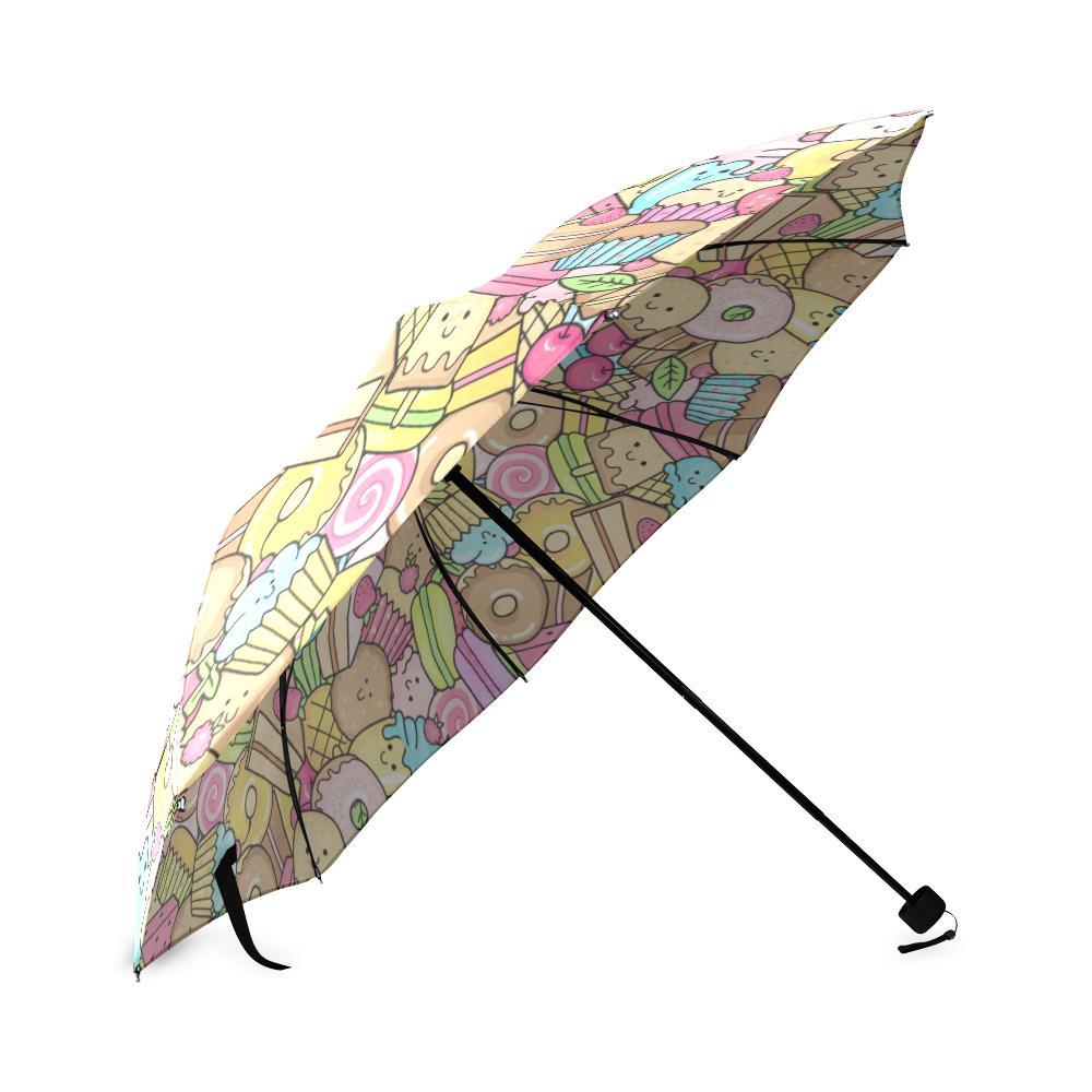 Pattern Print Dessert Cupcake Foldable Umbrella-grizzshop