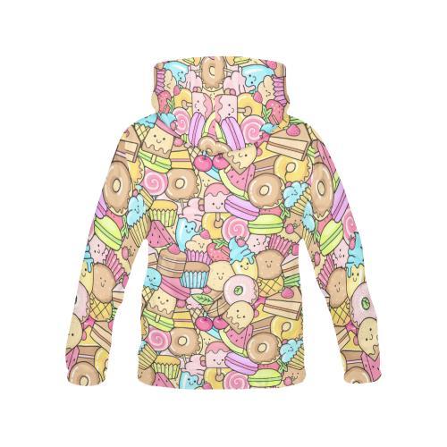 Pattern Print Dessert Cupcake Women Pullover Hoodie-grizzshop