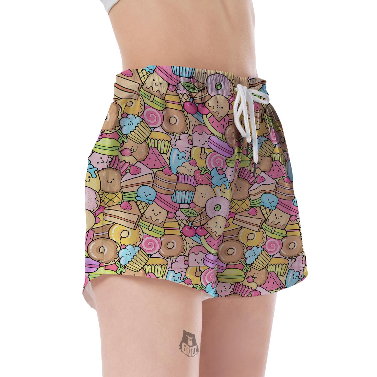 Pattern Print Dessert Cupcake Women's Shorts-grizzshop