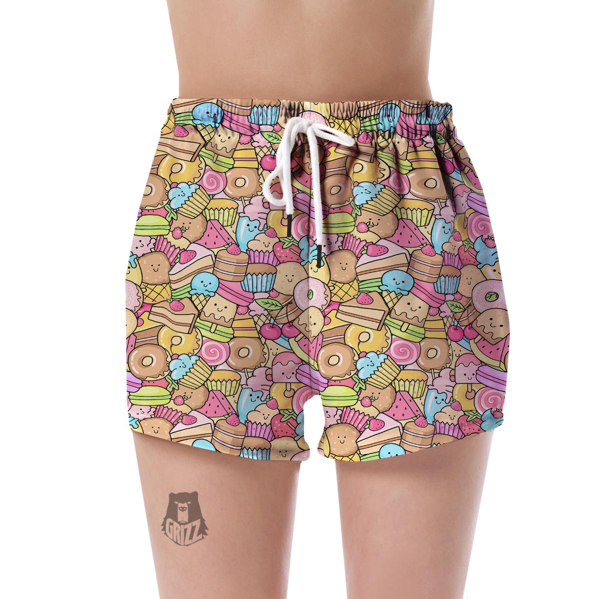 Pattern Print Dessert Cupcake Women's Shorts-grizzshop