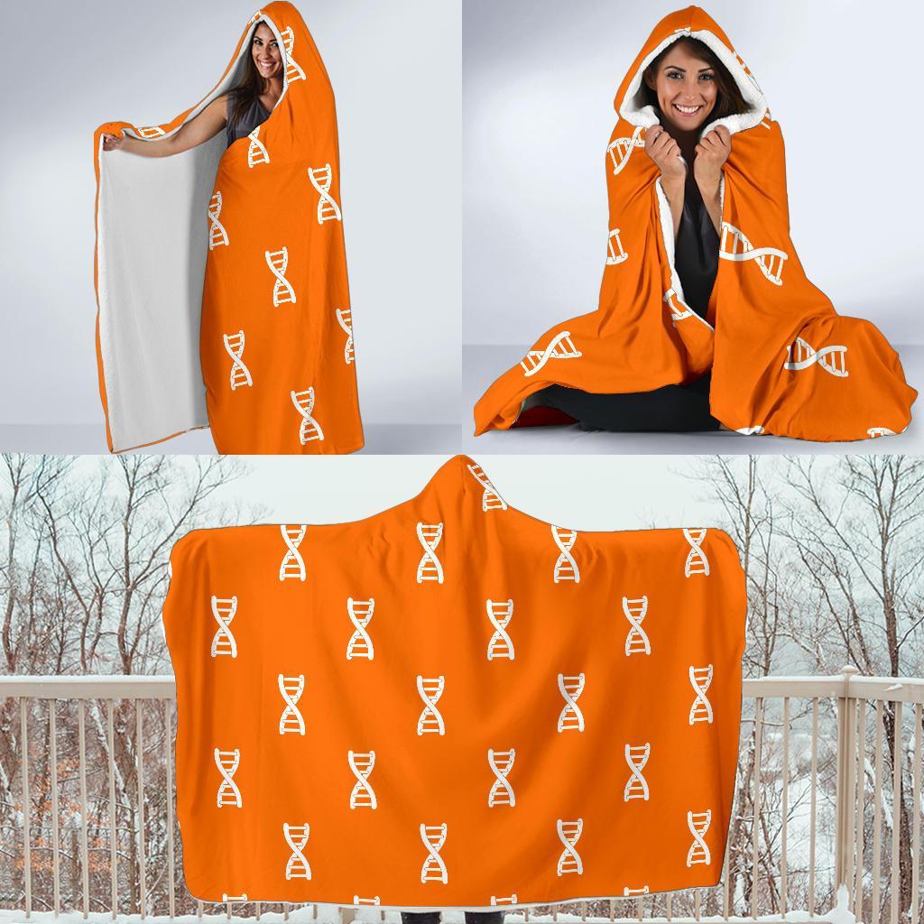 Pattern Print Dna Hooded Blanket-grizzshop