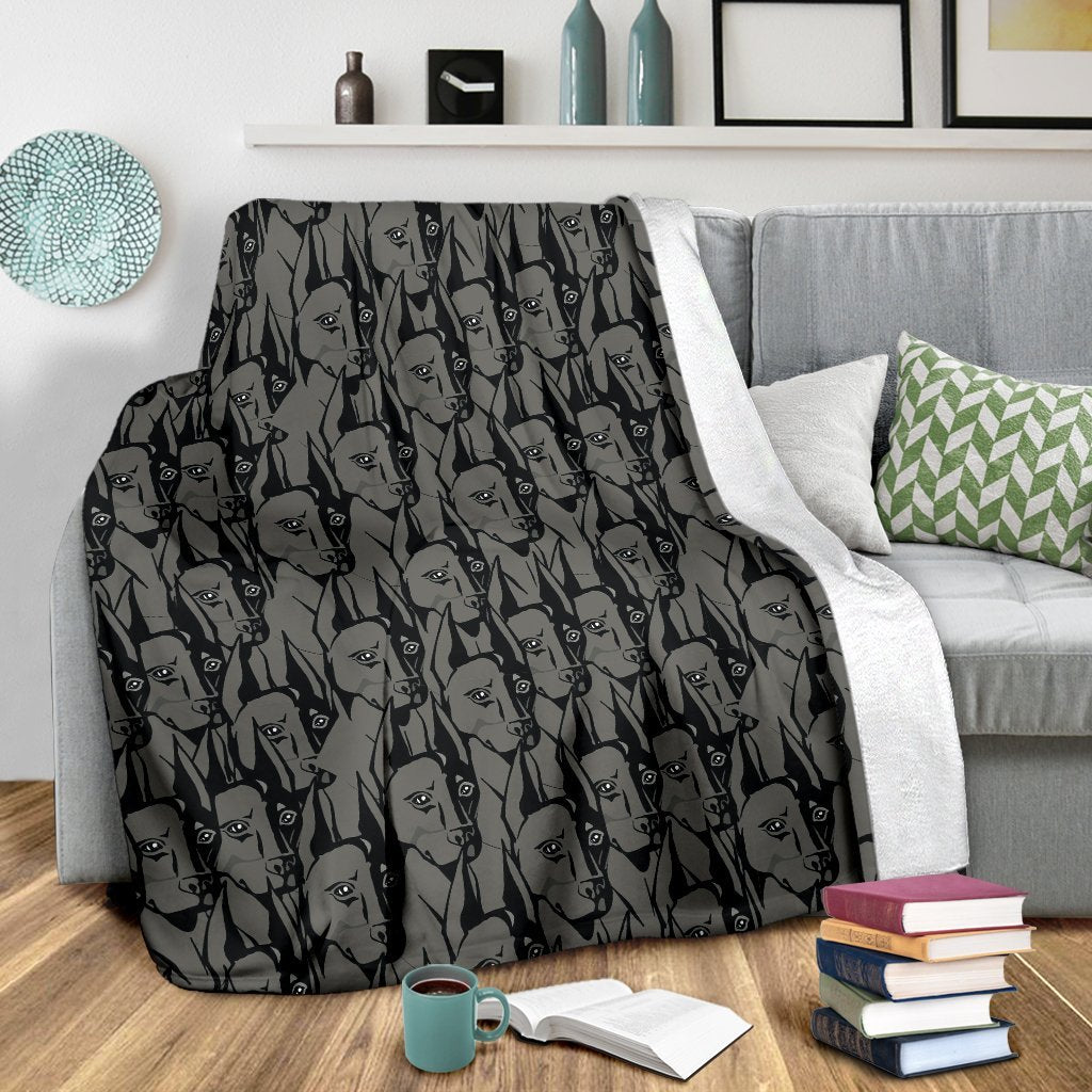 Pattern Print Dog Doberman Blanket-grizzshop