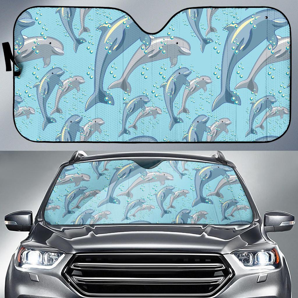 Pattern Print Dolphin Car Sun Shade-grizzshop