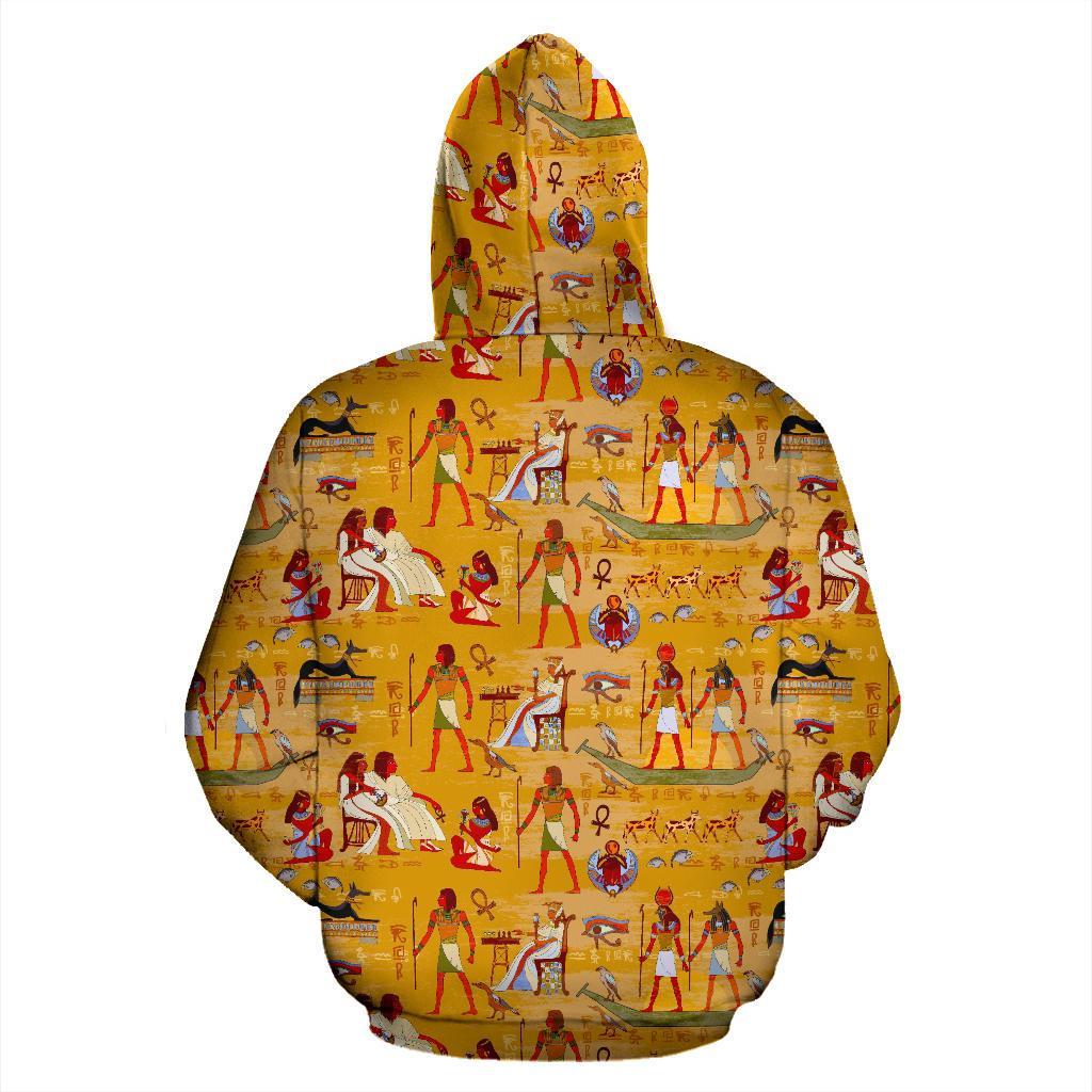 Pattern Print Egyptian Men Women Pullover Hoodie-grizzshop