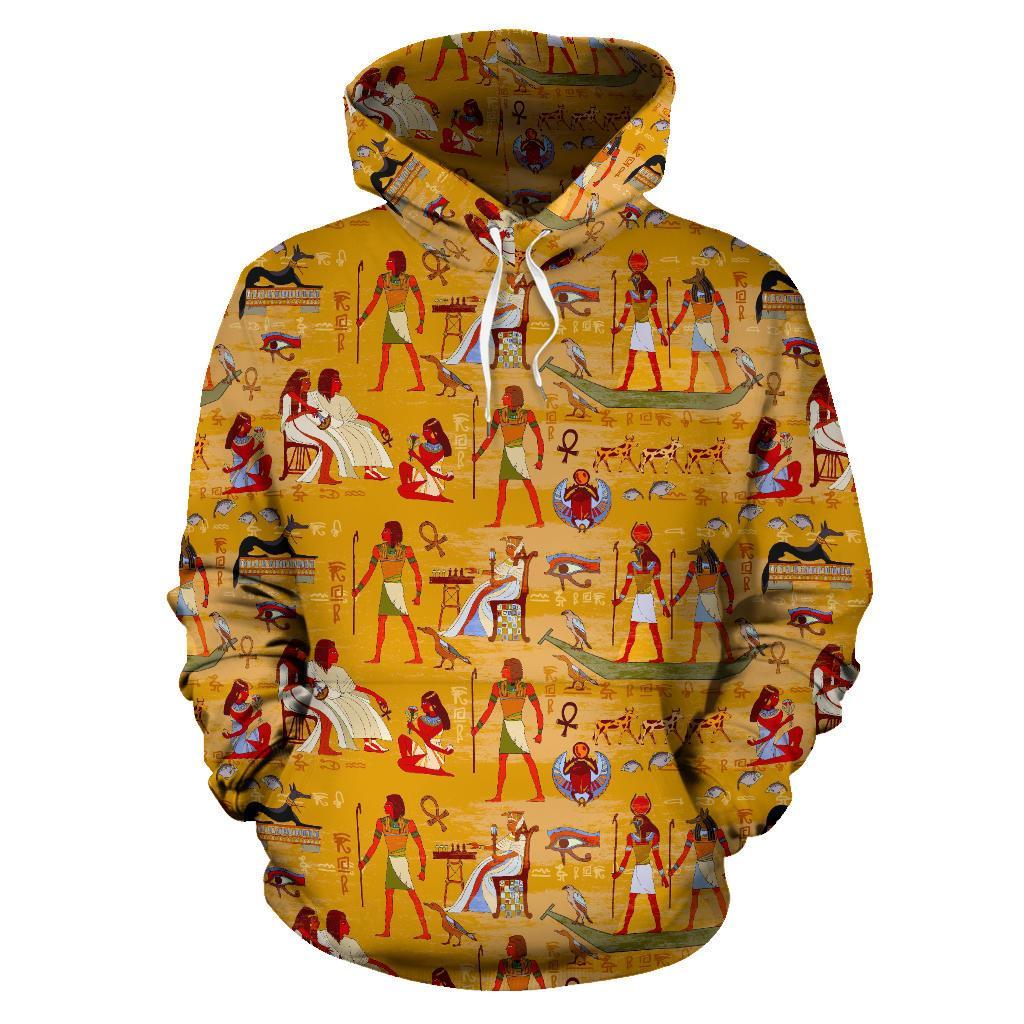 Pattern Print Egyptian Men Women Pullover Hoodie-grizzshop
