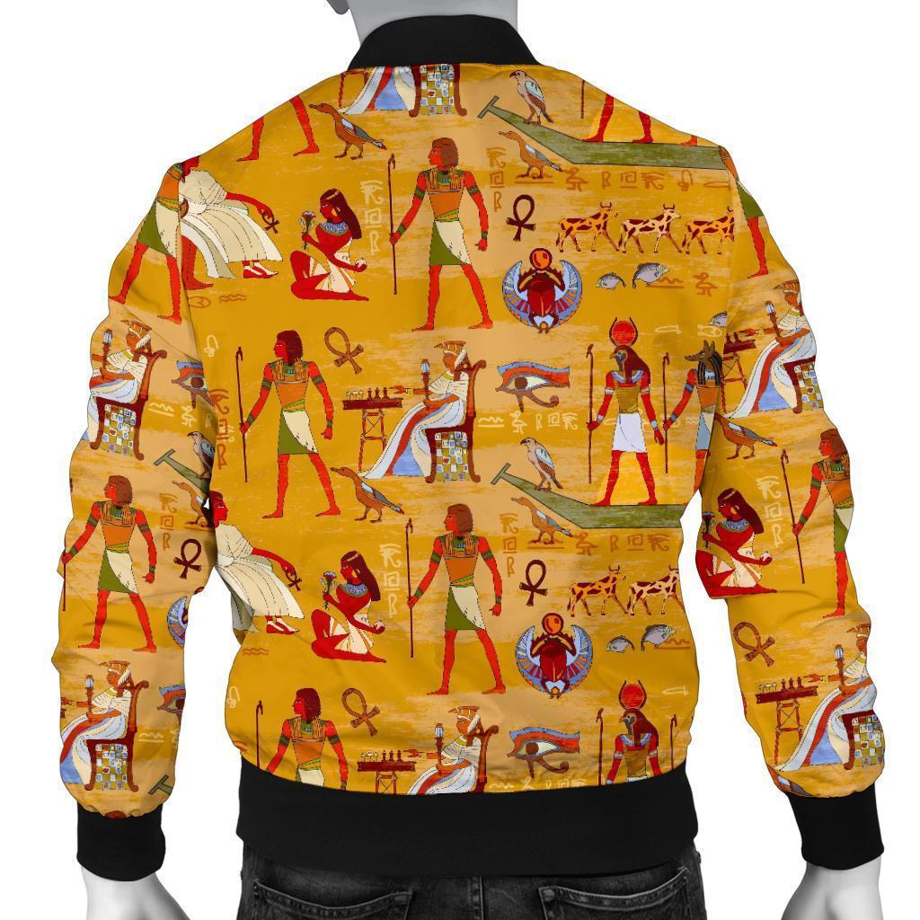 Pattern Print Egyptian Men's Bomber Jacket-grizzshop