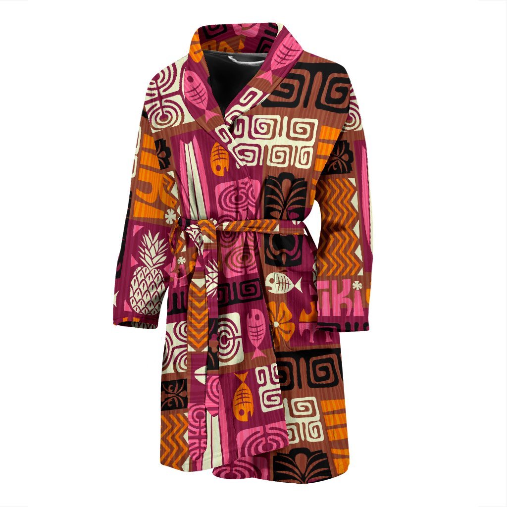 Pattern Print Ethnic Men Long Robe-grizzshop