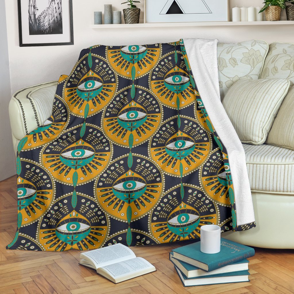 Pattern Print Evil Eye Blanket-grizzshop