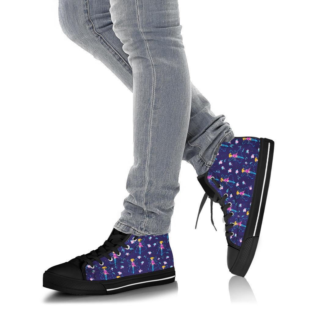 Pattern Print Fairy Men Women's High Top Shoes-grizzshop