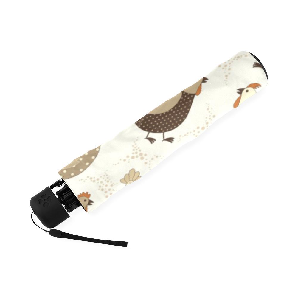 Pattern Print Farm Chicken Hen Foldable Umbrella-grizzshop