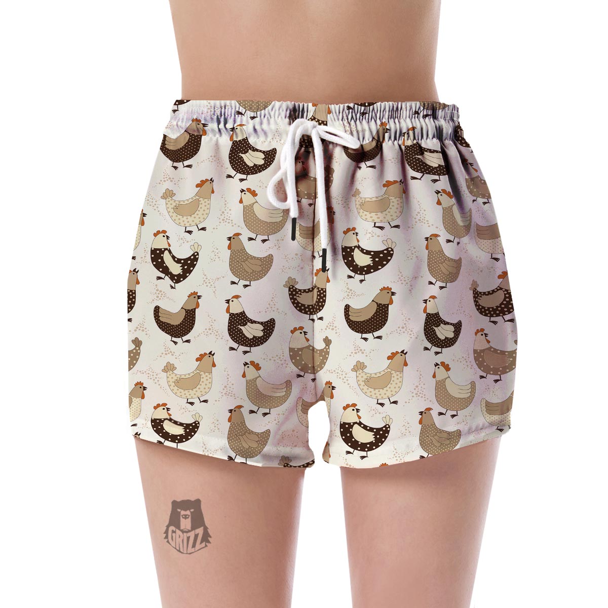 Pattern Print Farm Chicken Hen Women's Shorts-grizzshop