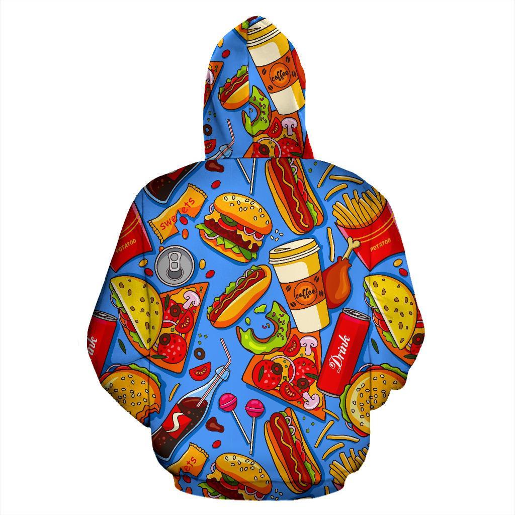 Pattern Print Fastfood Men Women Pullover Hoodie-grizzshop