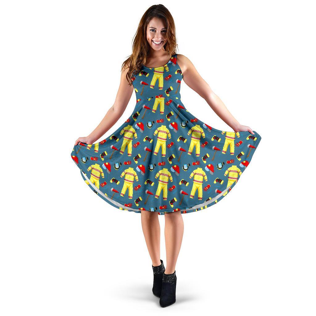 Pattern Print Firefighter Dress-grizzshop