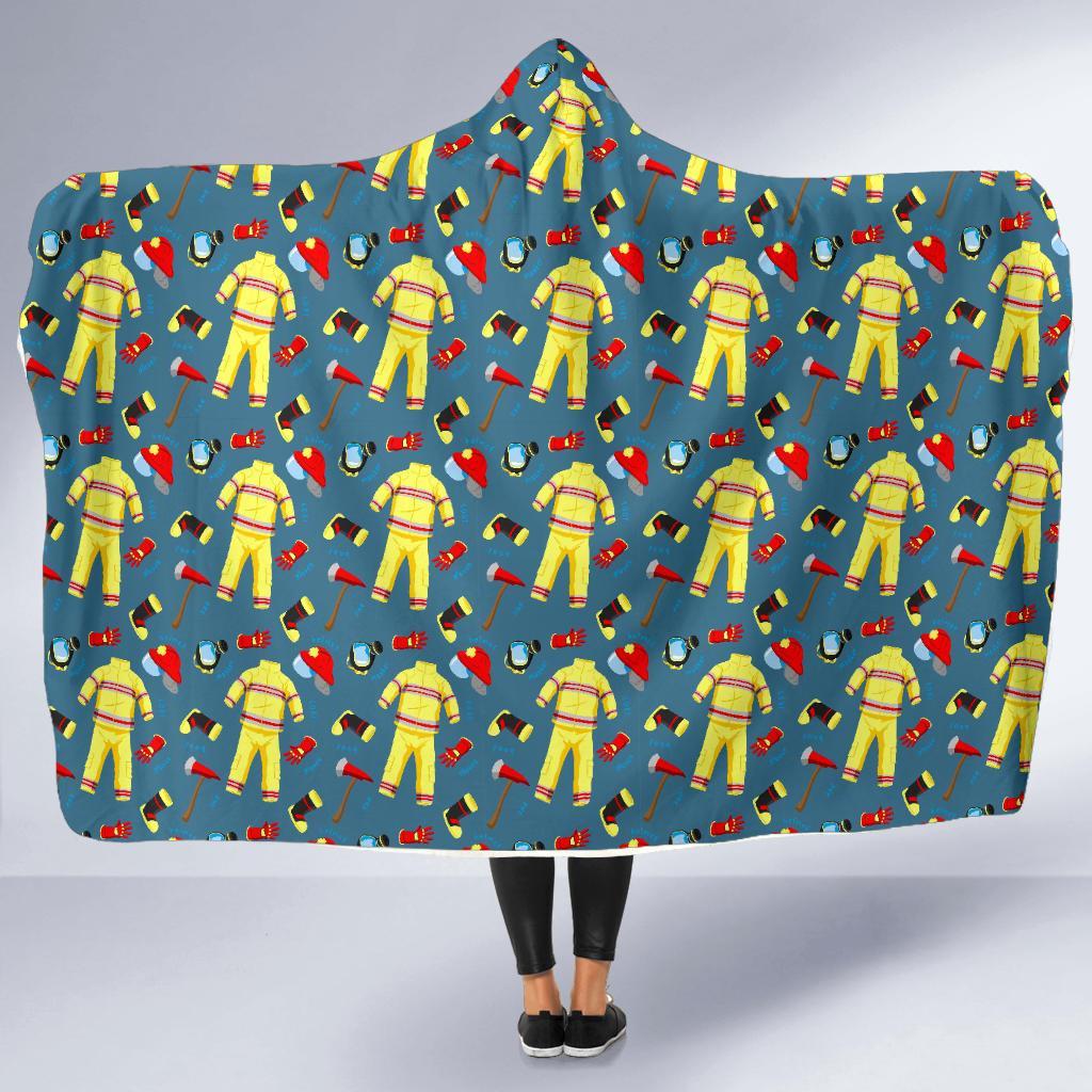 Pattern Print Firefighter Hooded Blanket-grizzshop
