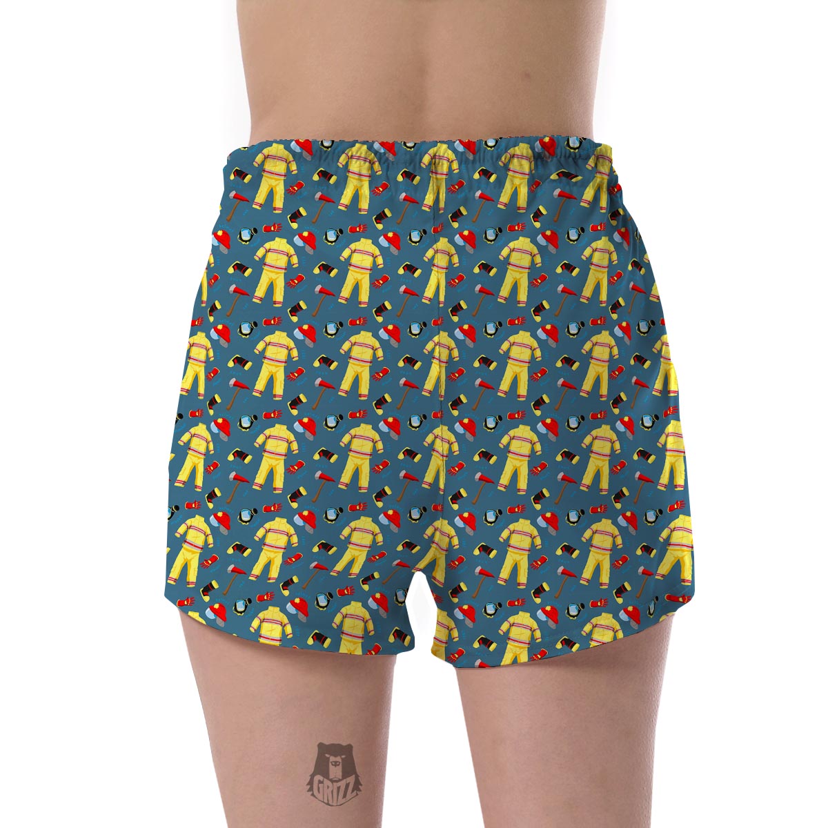 Pattern Print Firefighter Women's Shorts-grizzshop