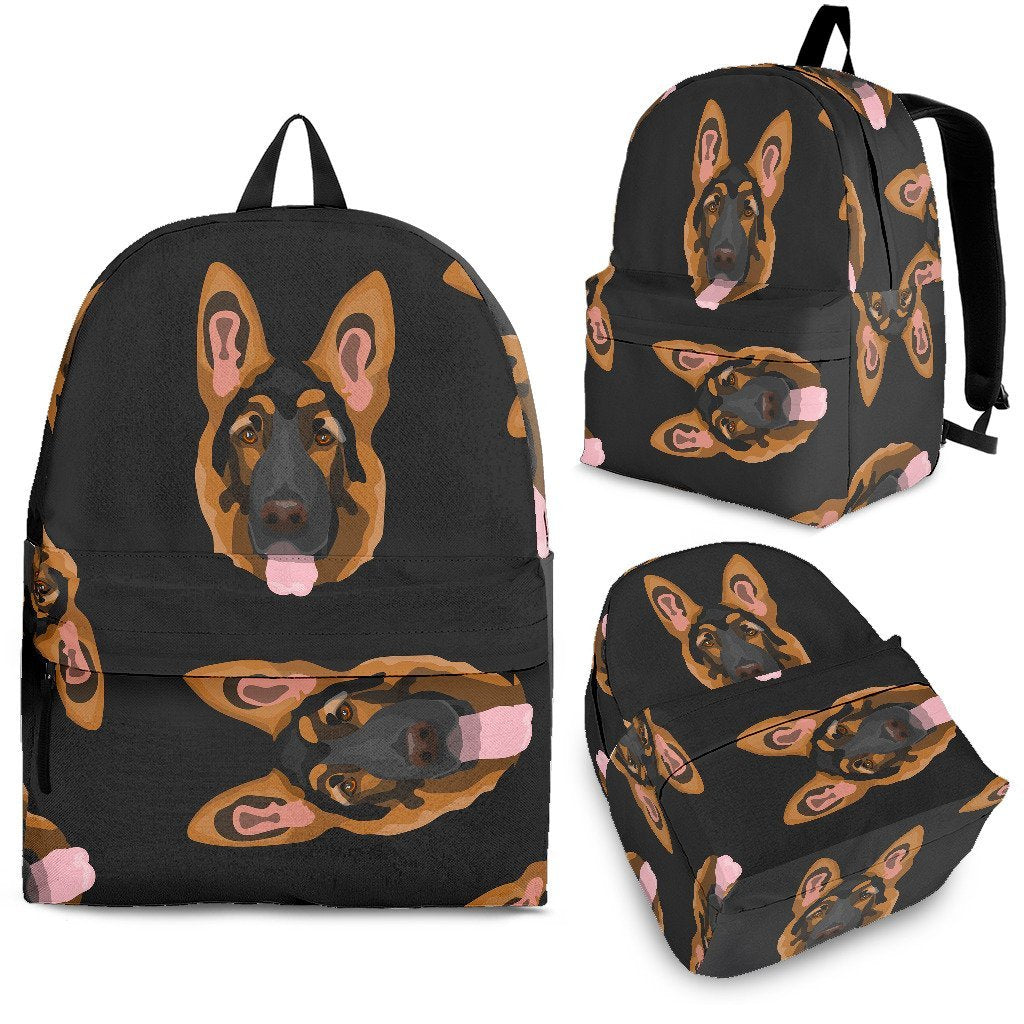 Pattern Print German Shepherd Backpack-grizzshop