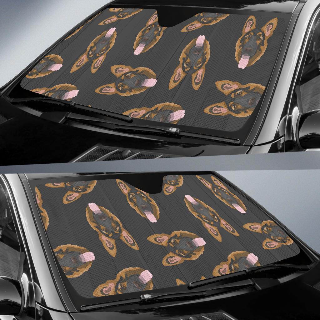 Pattern Print German Shepherd Car Sun Shade-grizzshop