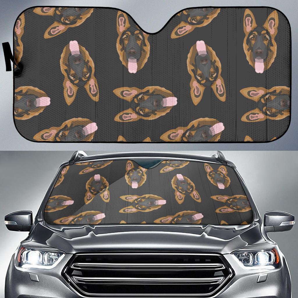 Pattern Print German Shepherd Car Sun Shade-grizzshop