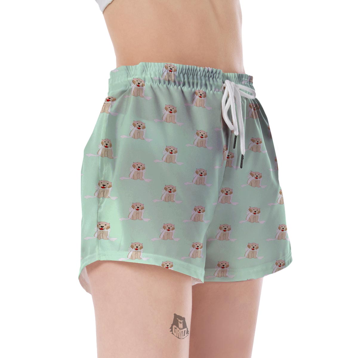 Pattern Print Golden Retriever Women's Shorts-grizzshop