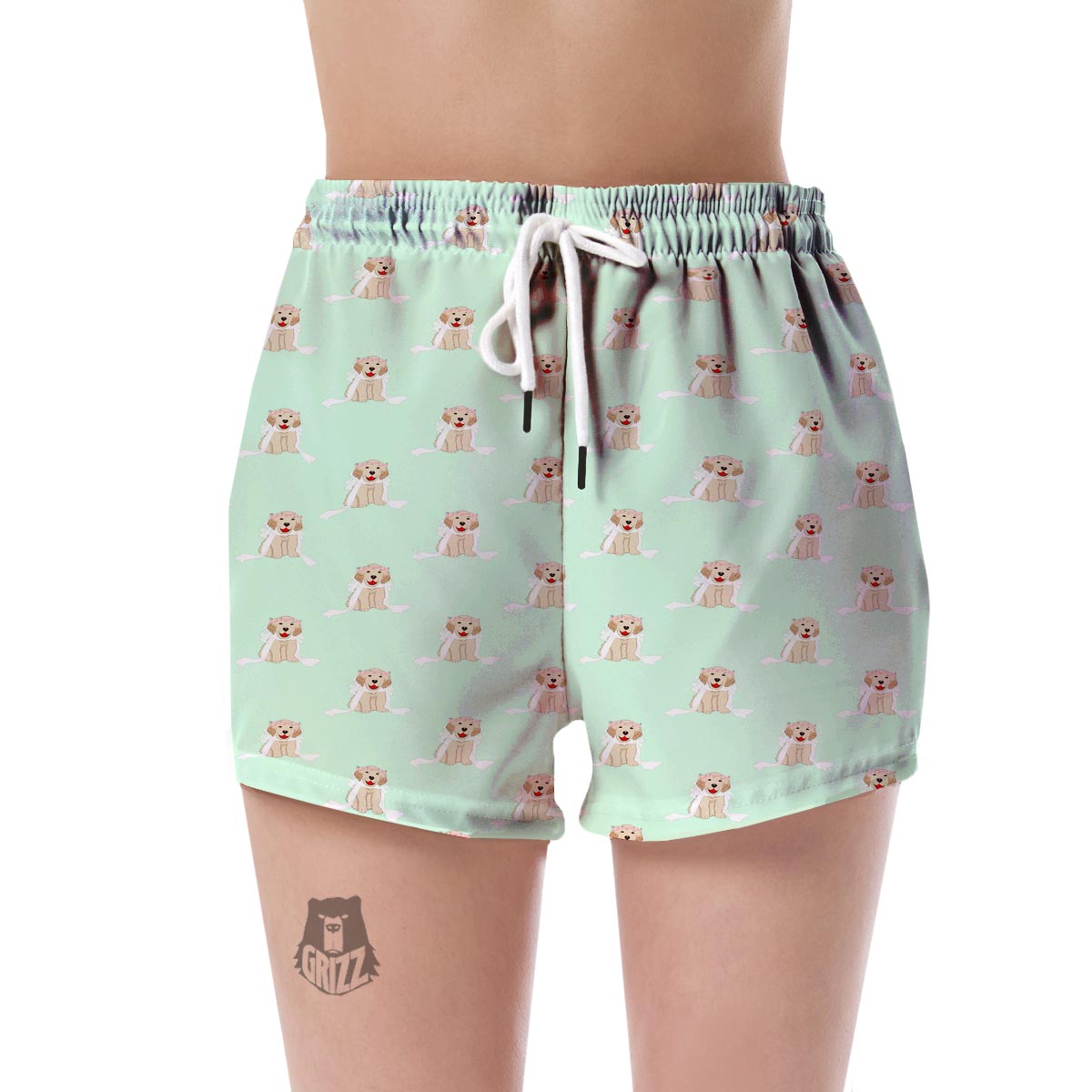 Pattern Print Golden Retriever Women's Shorts-grizzshop
