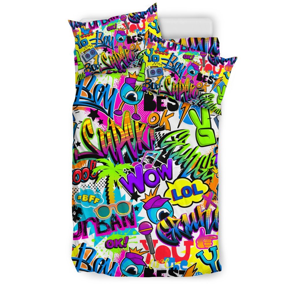 Pattern Print Graffiti Duvet Cover Bedding Set-grizzshop