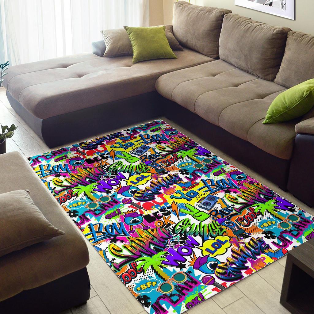 Pattern Print Graffiti Floor Mat-grizzshop