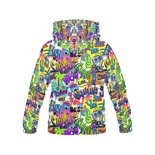 Pattern Print Graffiti Men Pullover Hoodie-grizzshop