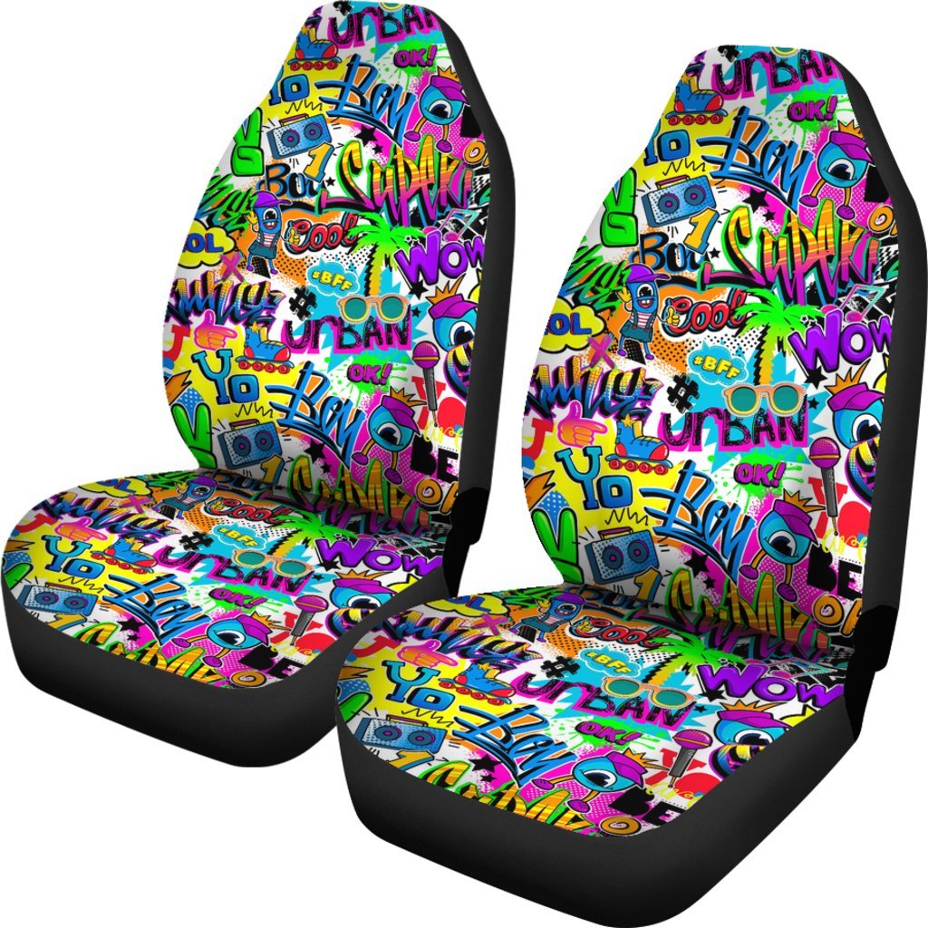 Pattern Print Graffiti Universal Fit Car Seat Cover-grizzshop
