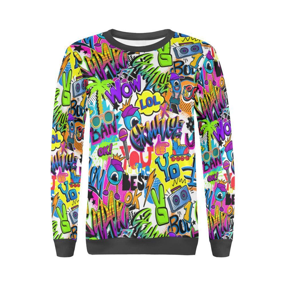 Pattern Print Graffiti Women's Sweatshirt-grizzshop