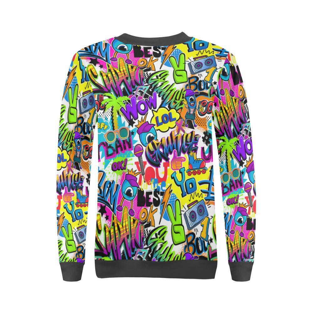Pattern Print Graffiti Women's Sweatshirt-grizzshop