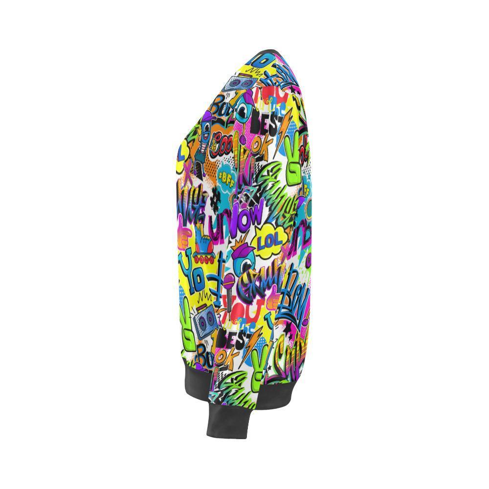 Pattern Print Graffiti Women's Sweatshirt-grizzshop