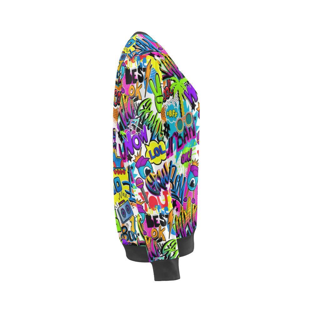 Pattern Print Graffiti Women's Sweatshirt-grizzshop