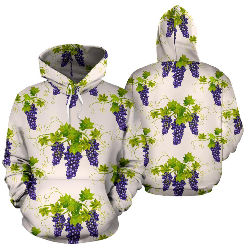 Pattern Print Grape Wine Men Women Pullover Hoodie-grizzshop