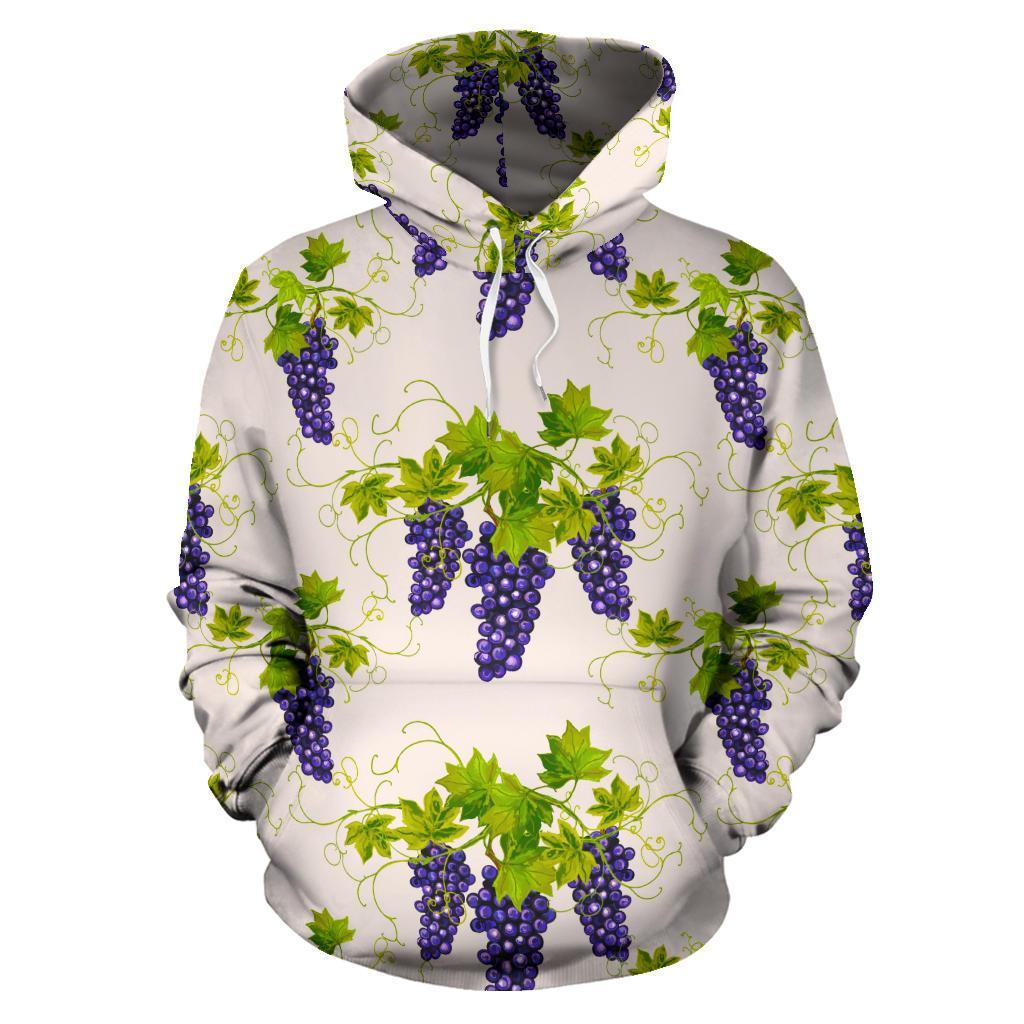 Pattern Print Grape Wine Men Women Pullover Hoodie-grizzshop