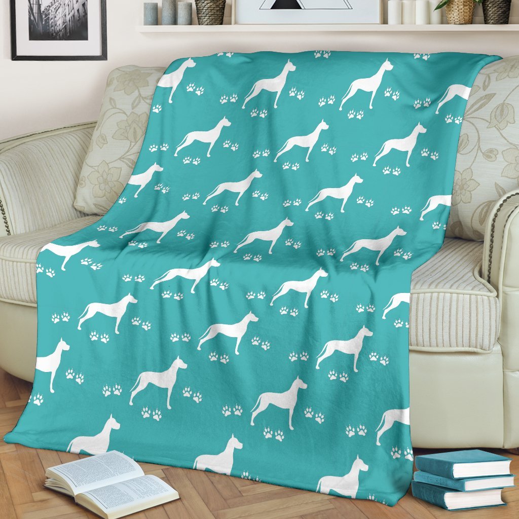 Pattern Print Great Dane Blanket-grizzshop