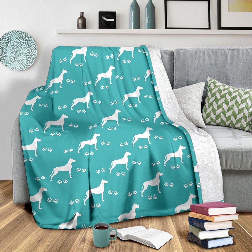 Pattern Print Great Dane Blanket-grizzshop