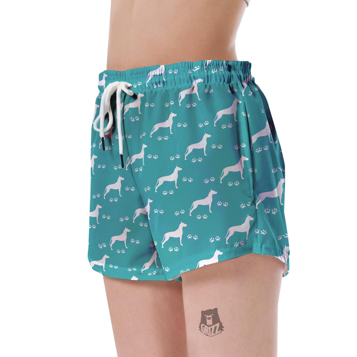 Pattern Print Great Dane Women's Shorts-grizzshop