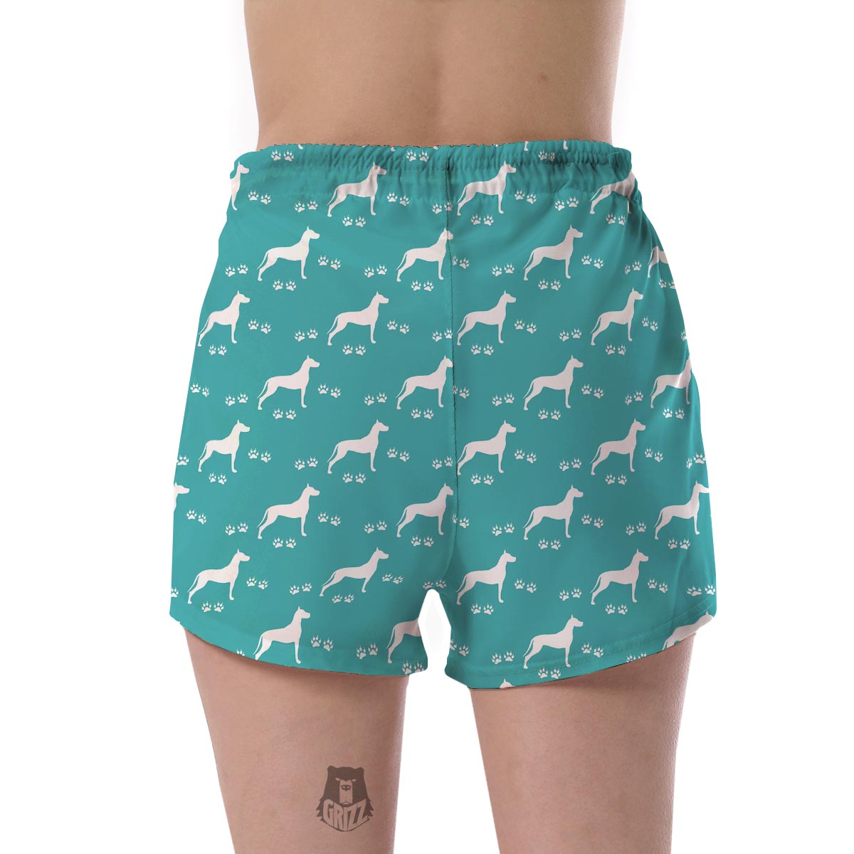 Pattern Print Great Dane Women's Shorts-grizzshop