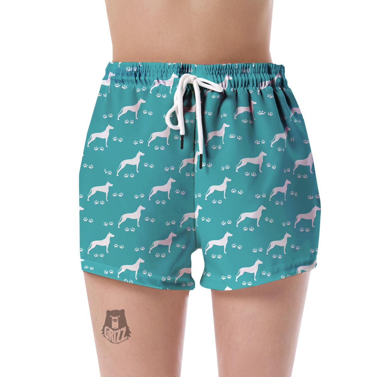 Pattern Print Great Dane Women's Shorts-grizzshop