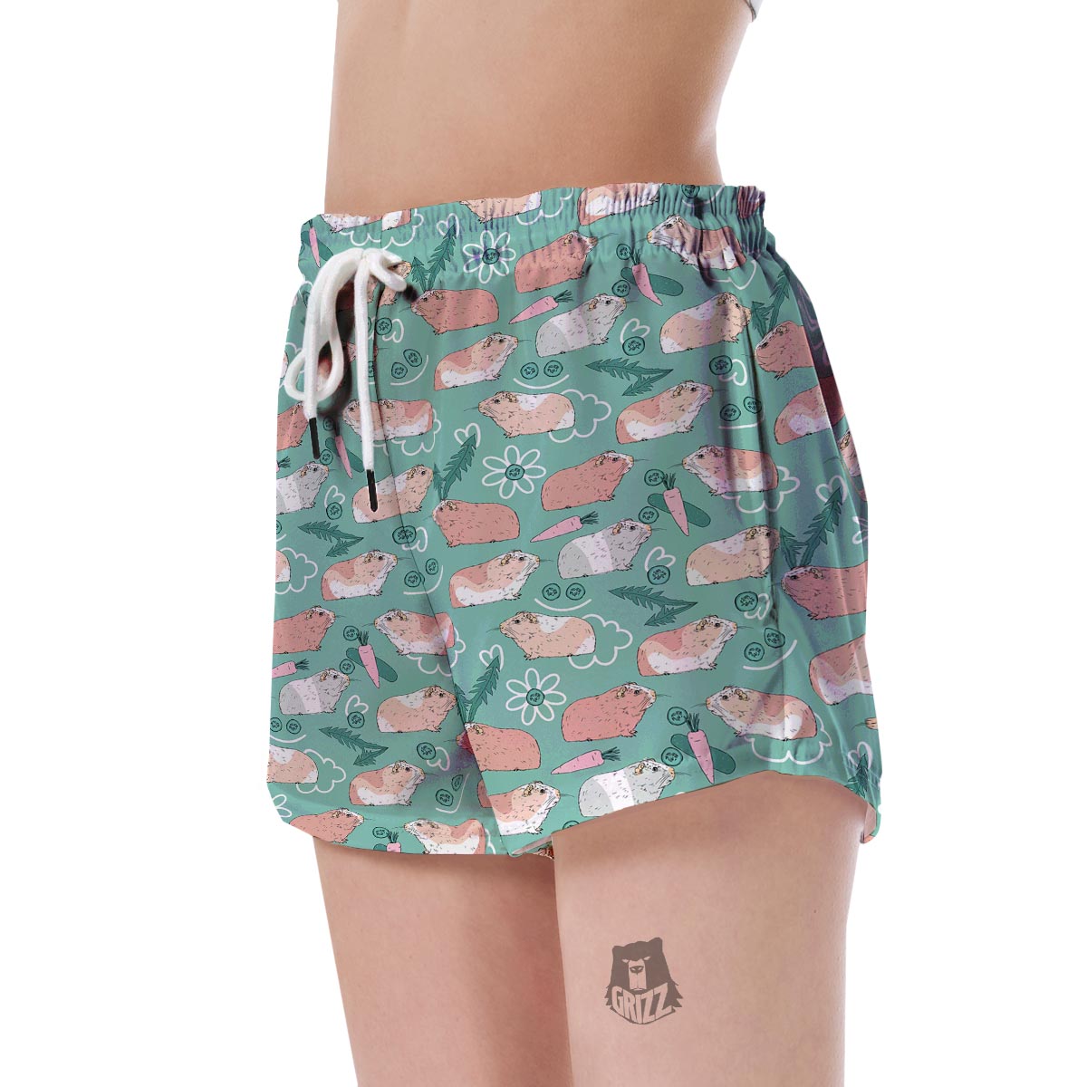 Pattern Print Guinea Pig Women's Shorts-grizzshop