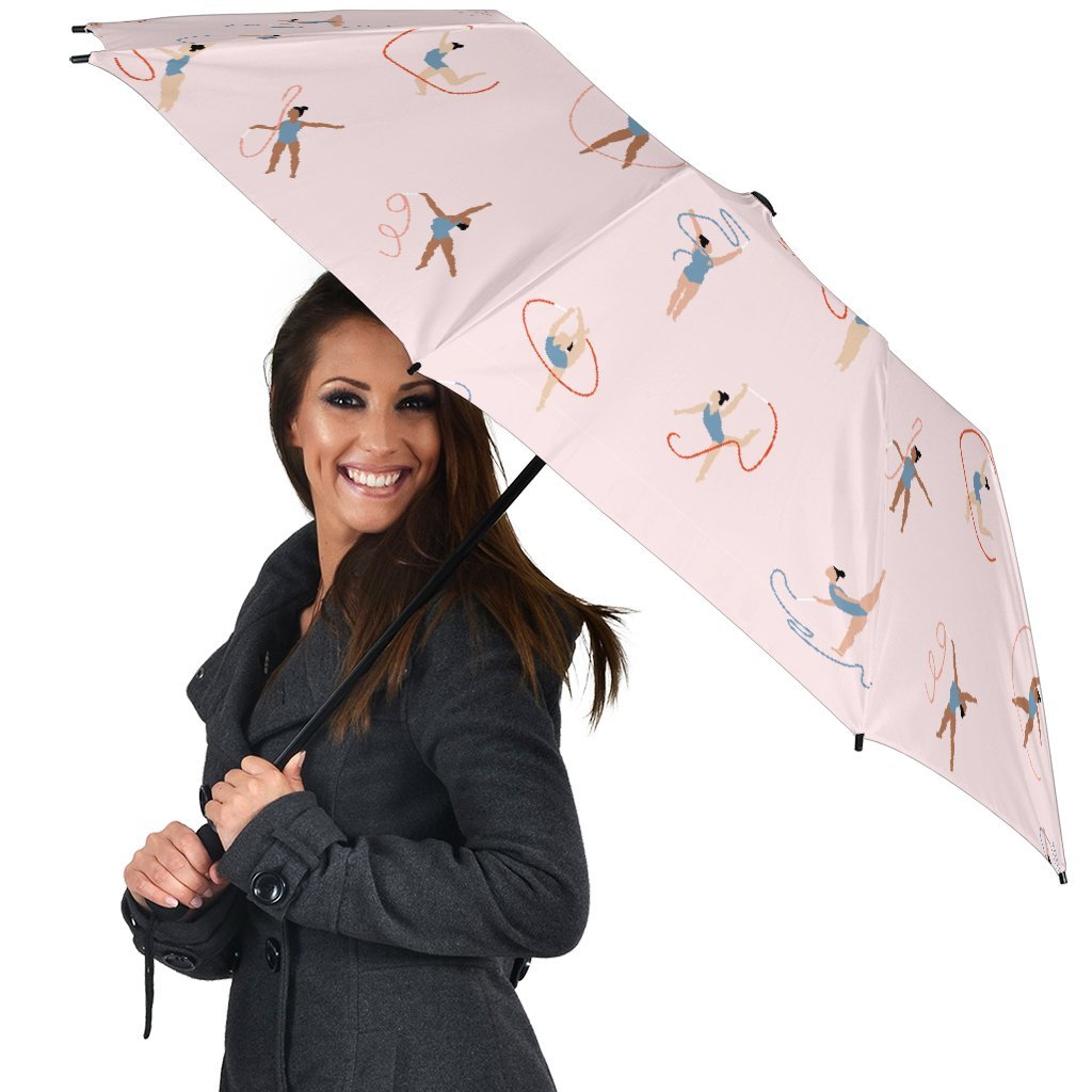 Pattern Print Gymnastics Automatic Foldable Umbrella-grizzshop