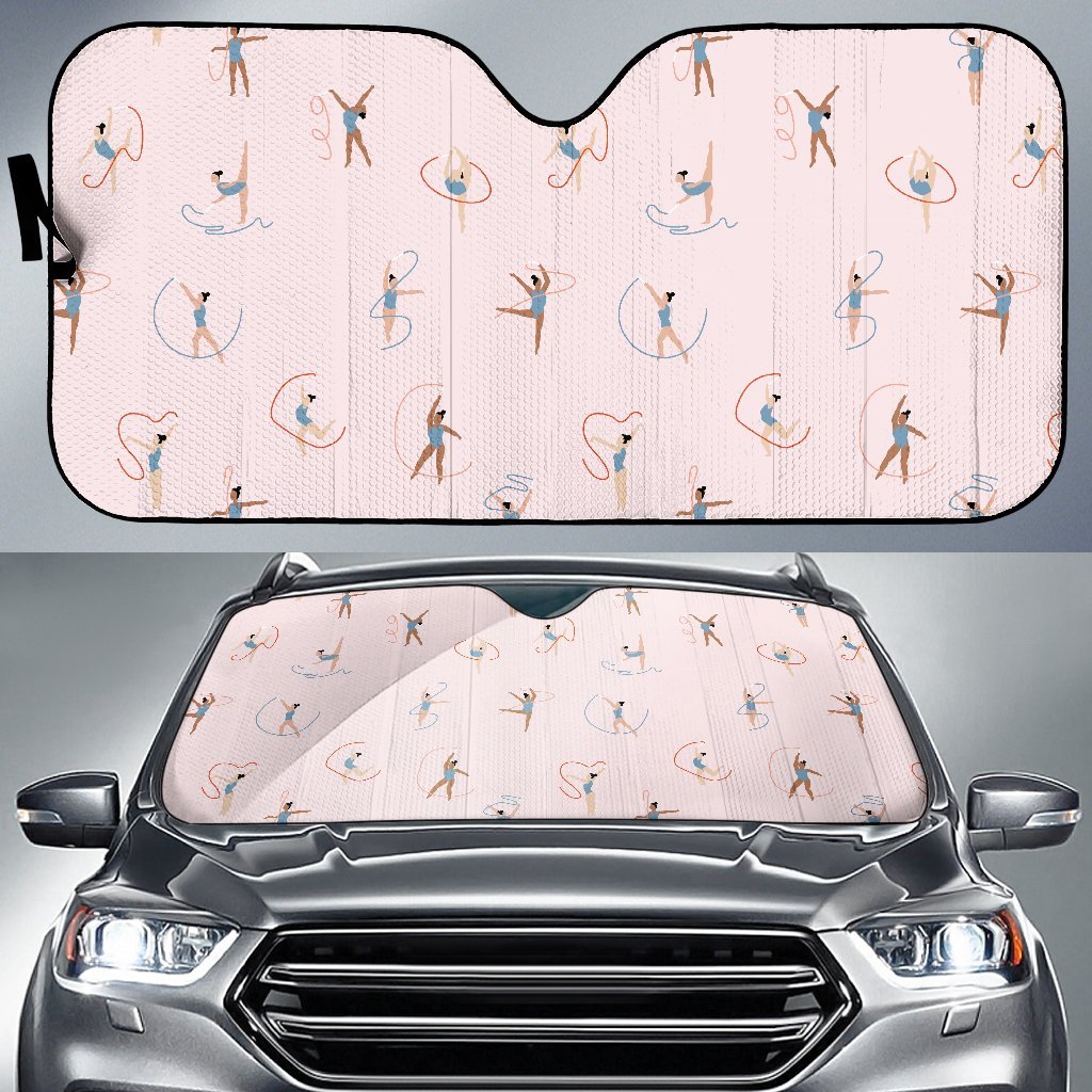 Pattern Print Gymnastics Car Sun Shade-grizzshop