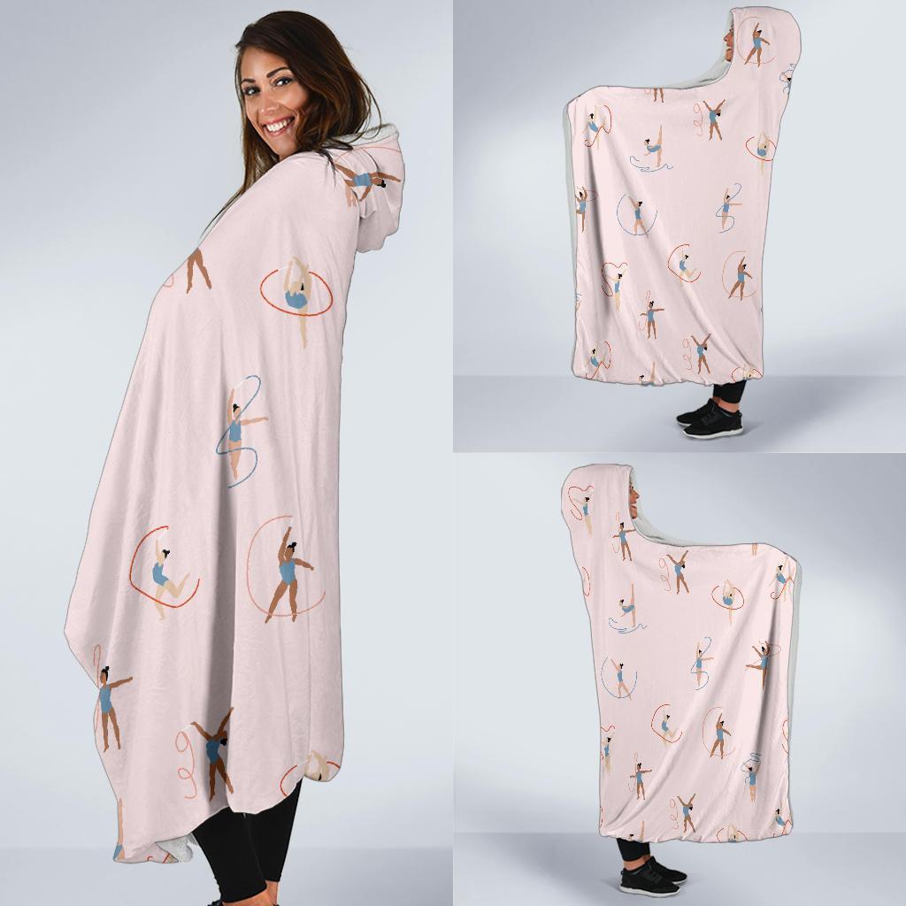 Pattern Print Gymnastics Hooded Blanket-grizzshop