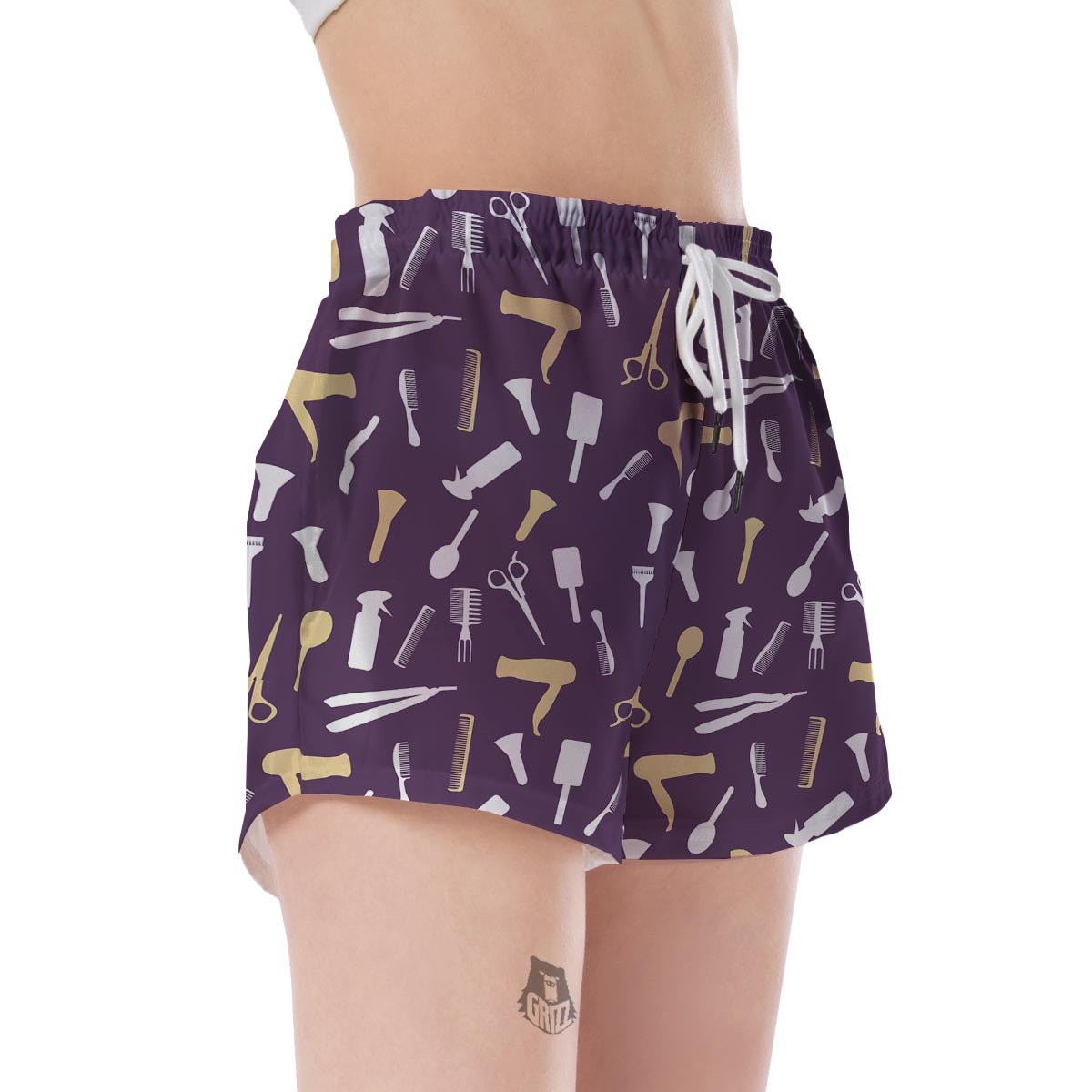 Pattern Print Hair Stylist Women's Shorts-grizzshop